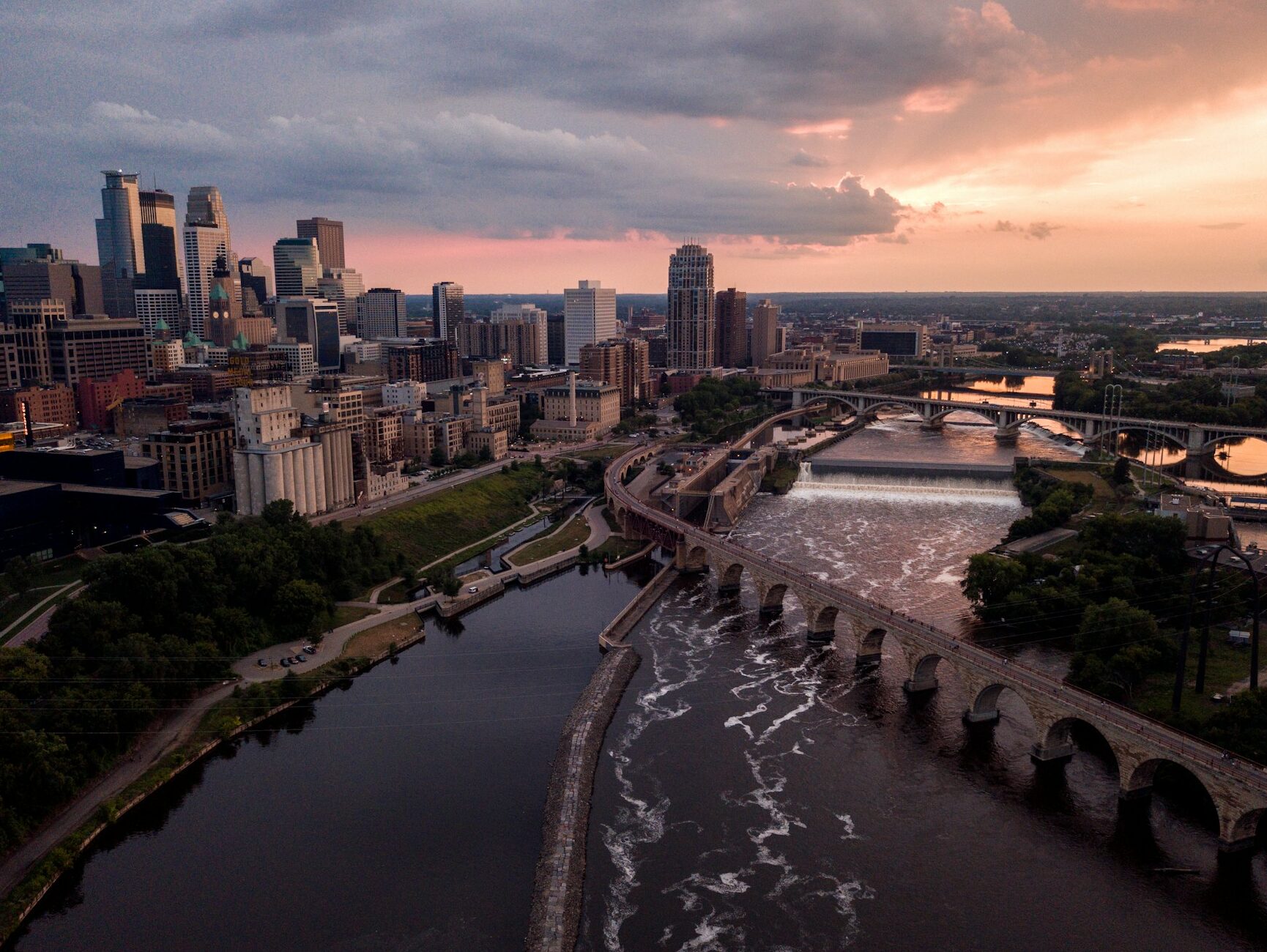 aerial shot of a city