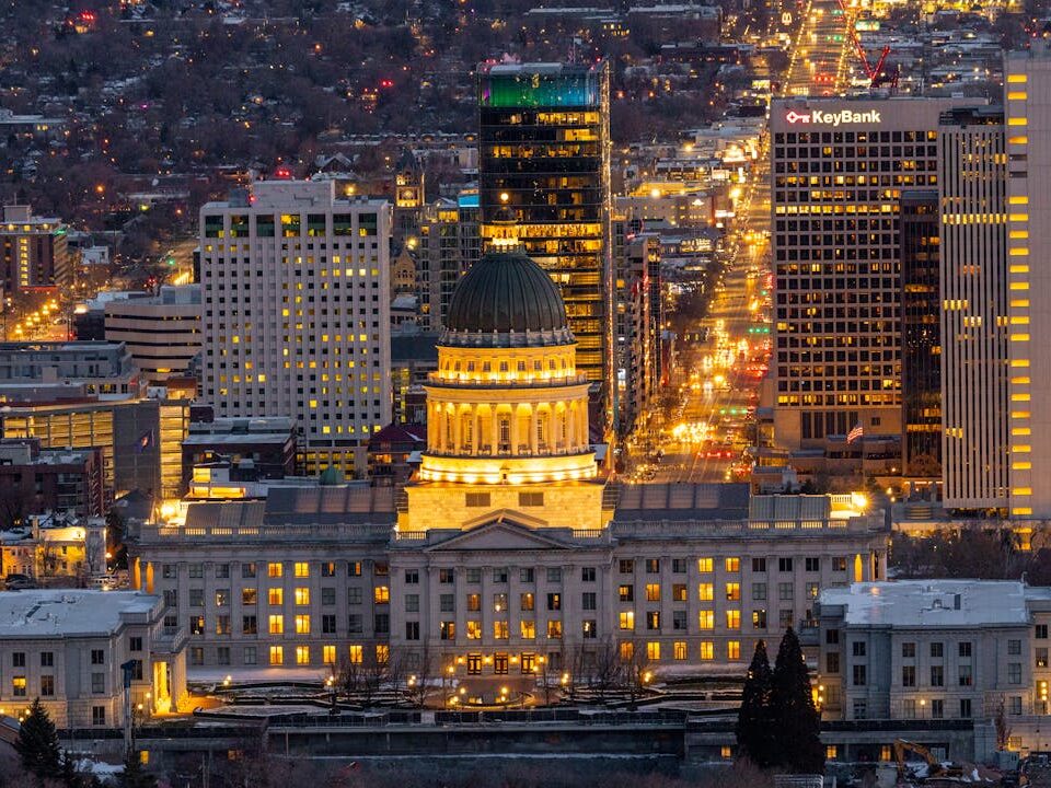salt lake city in the evening