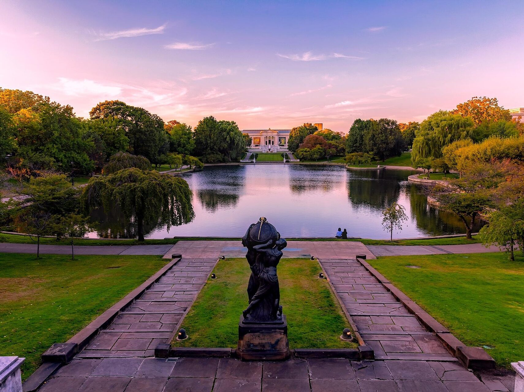 museum of art at sunset