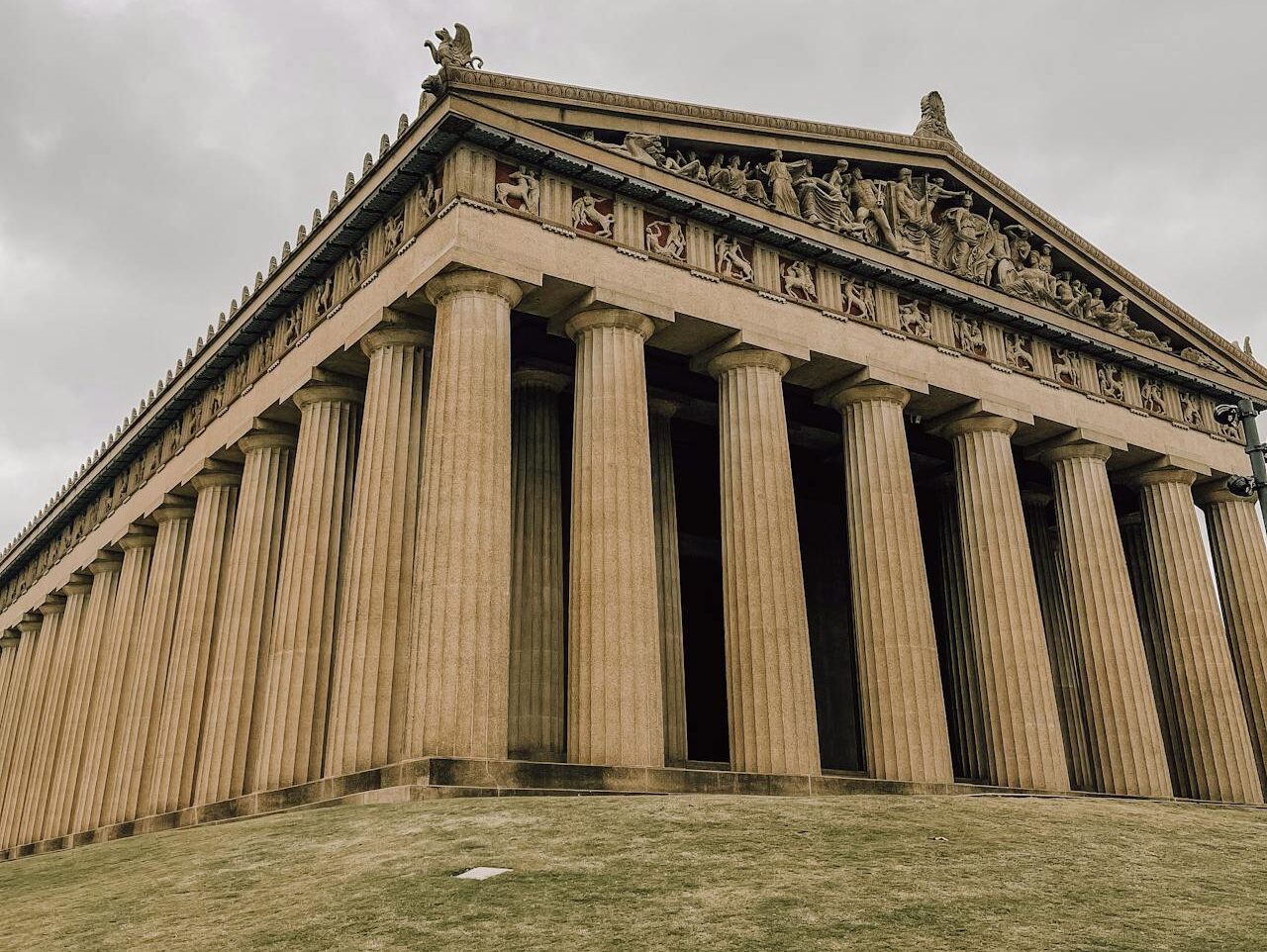 clouds over museum building