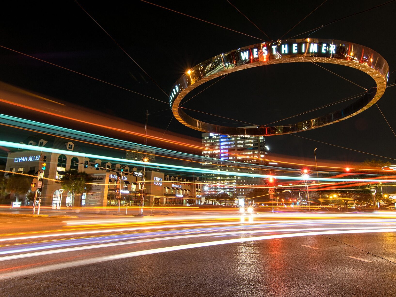 houston galleria night cars lights