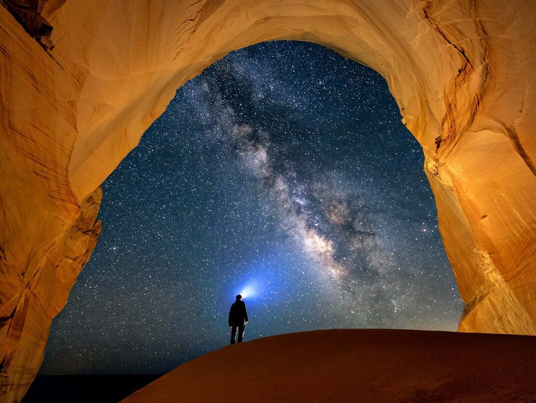 magnificent view of milky way from cutler cove utah usa