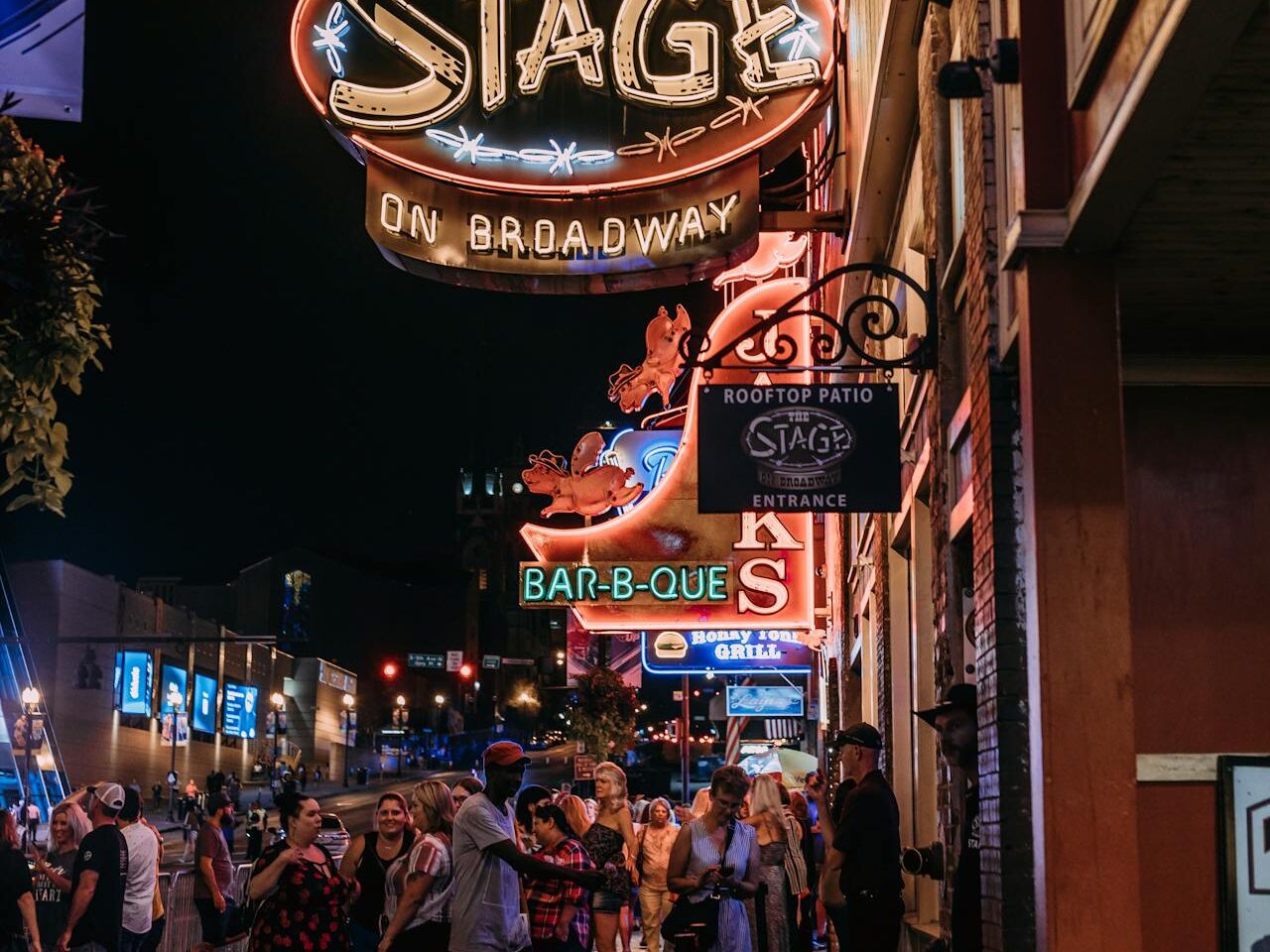 people gathered in front-of a building