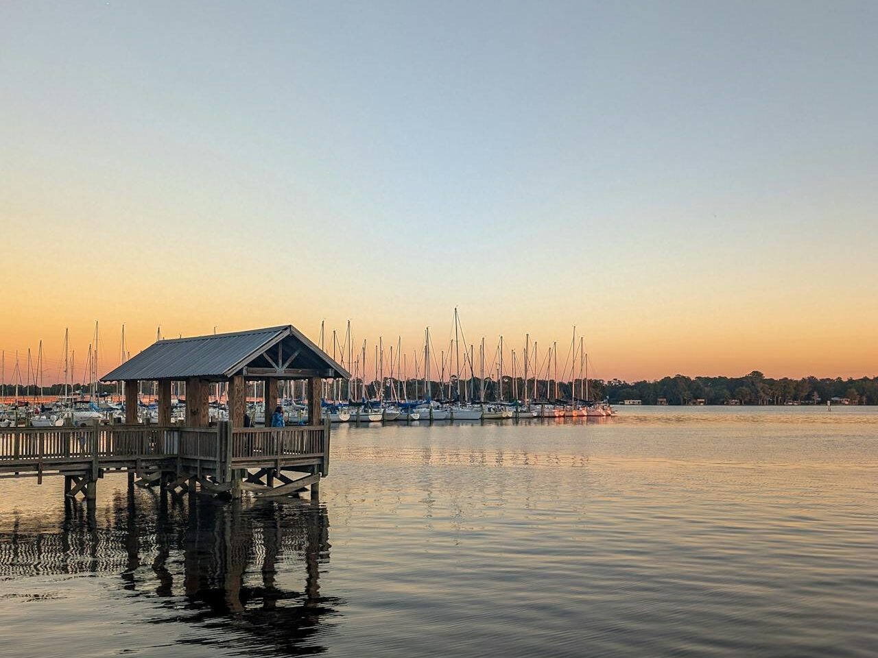 serene sunset at jacksonville pier