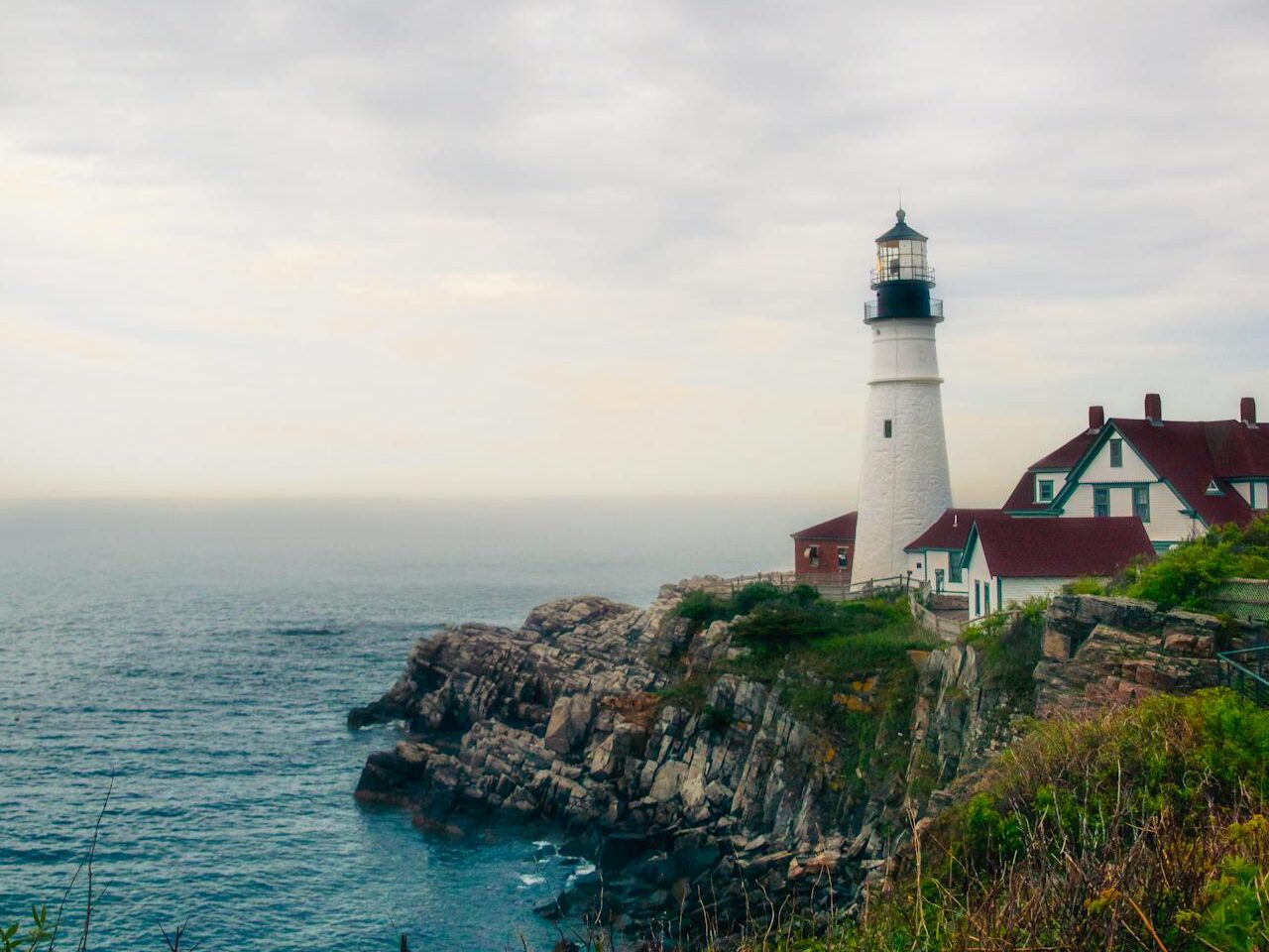 a lighthouse near the sea