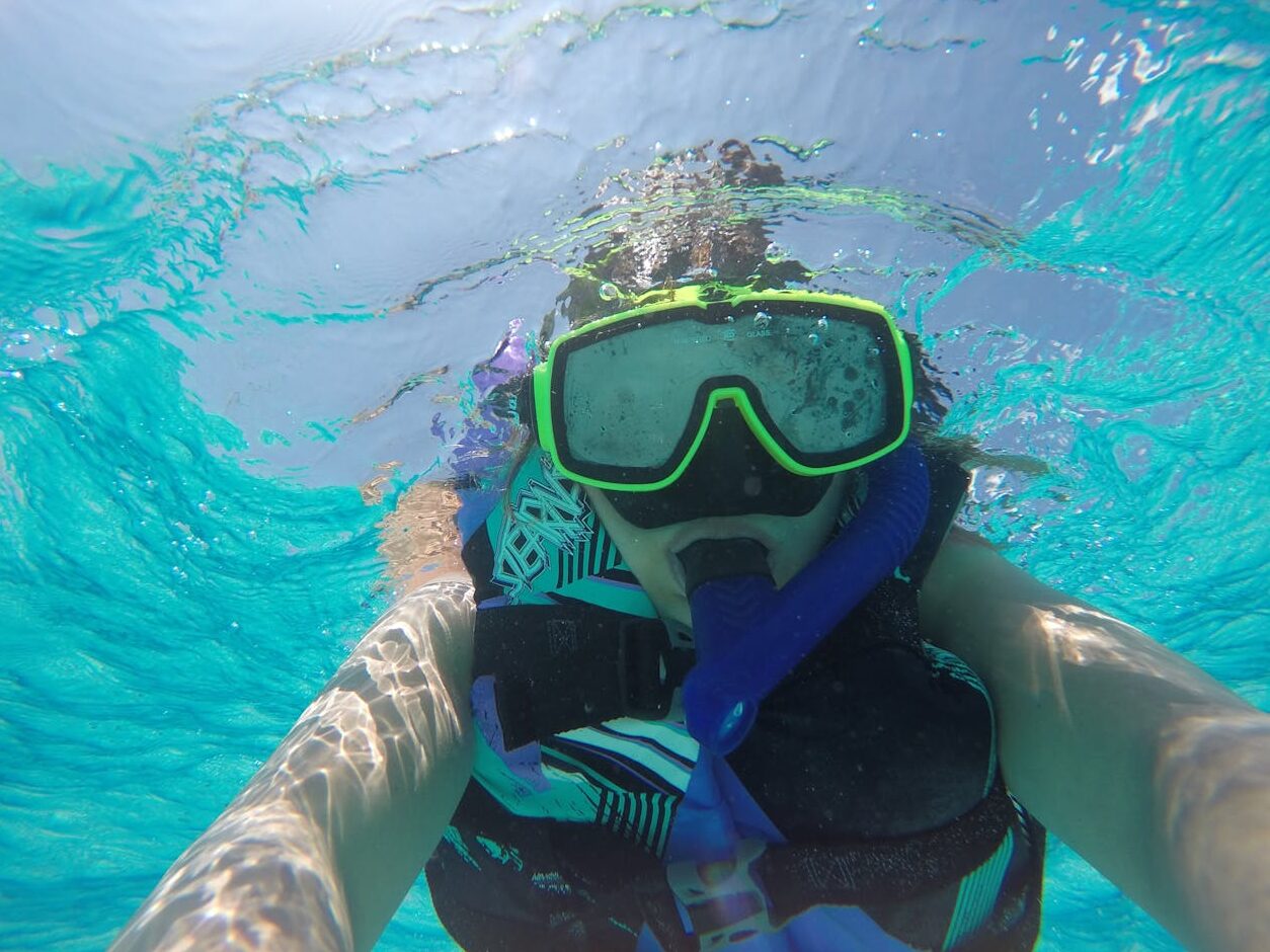 a person snorkeling