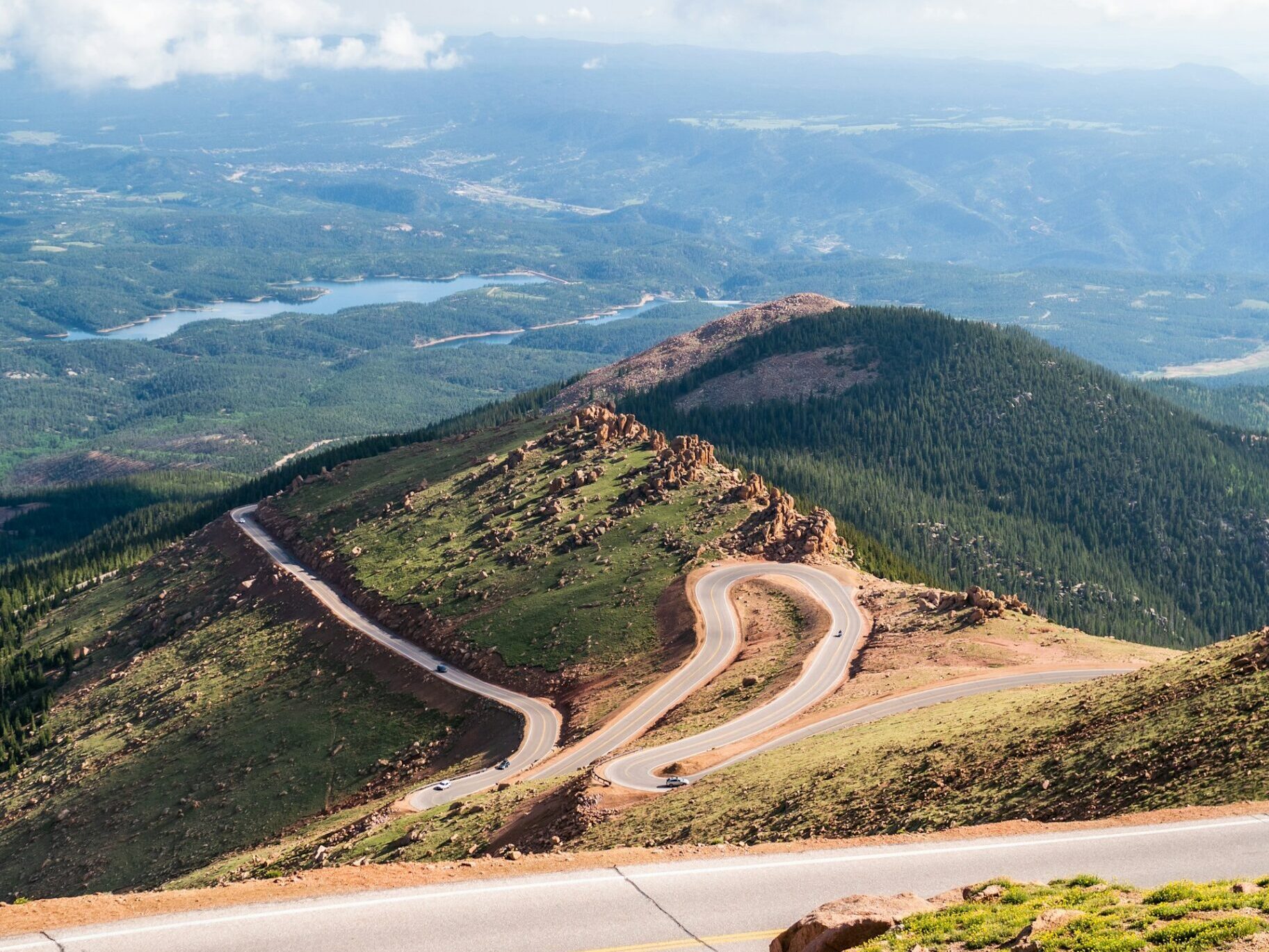 a view of a winding mountain