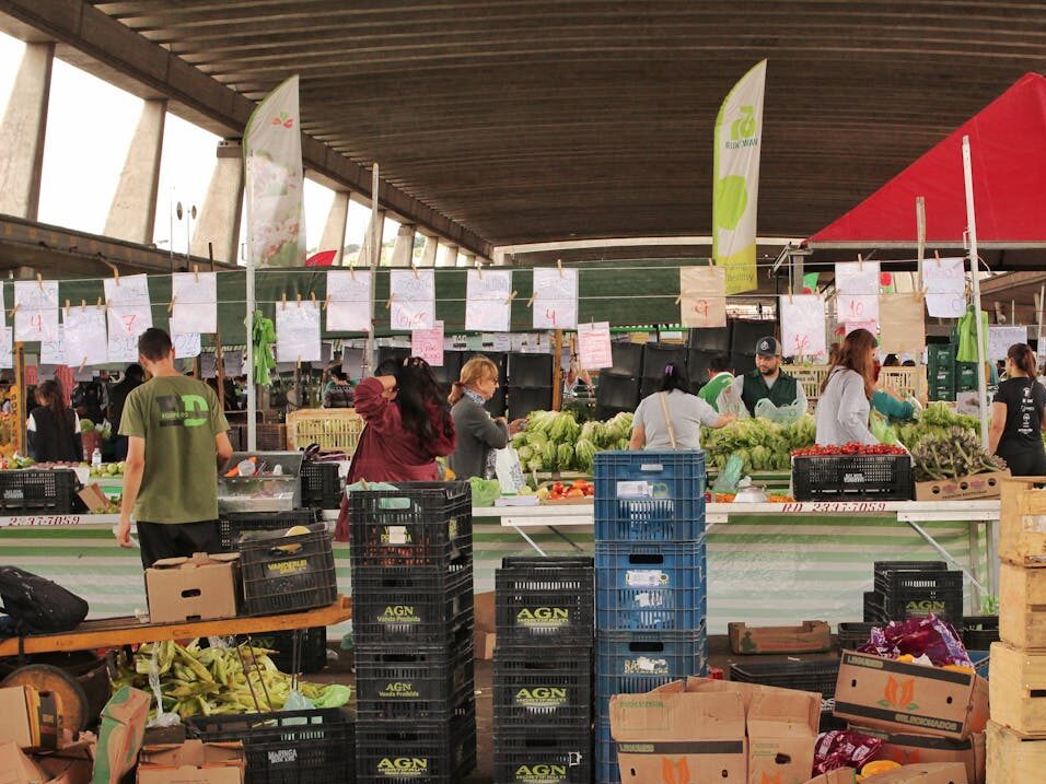 bustling indoor market