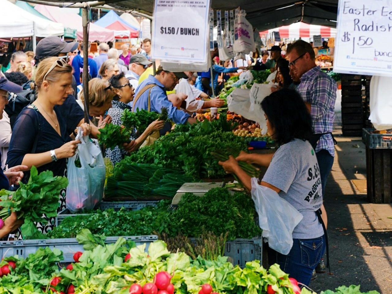 fresh vegetables on street market