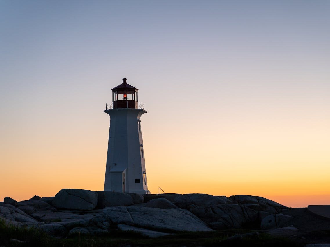 lighthouse on rock formation