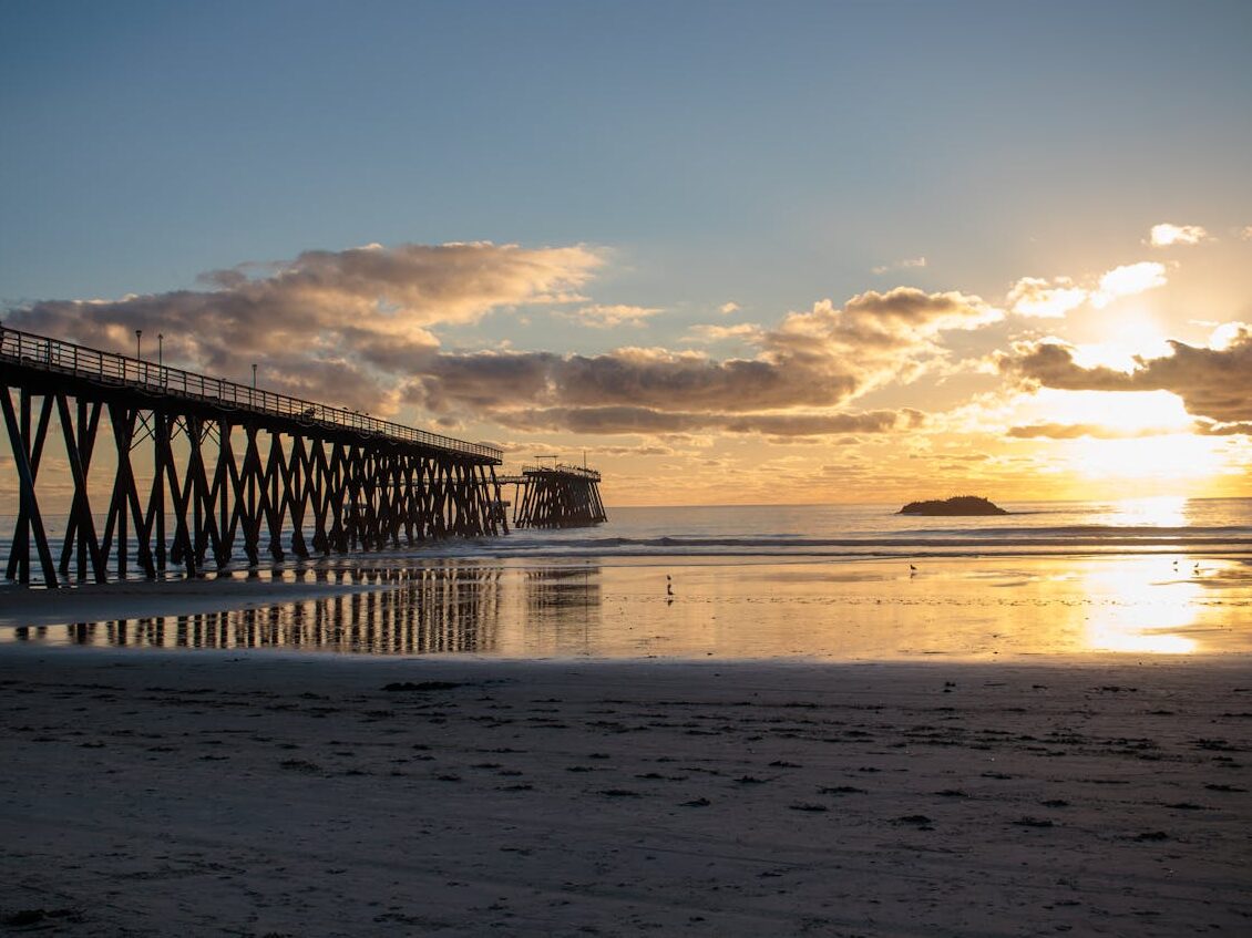 scenic pier sunset