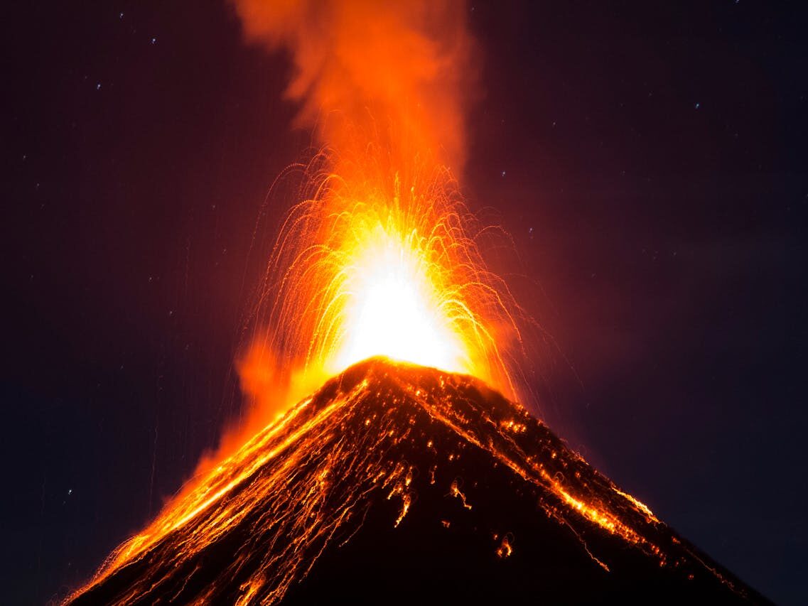 scenic volcanic eruption