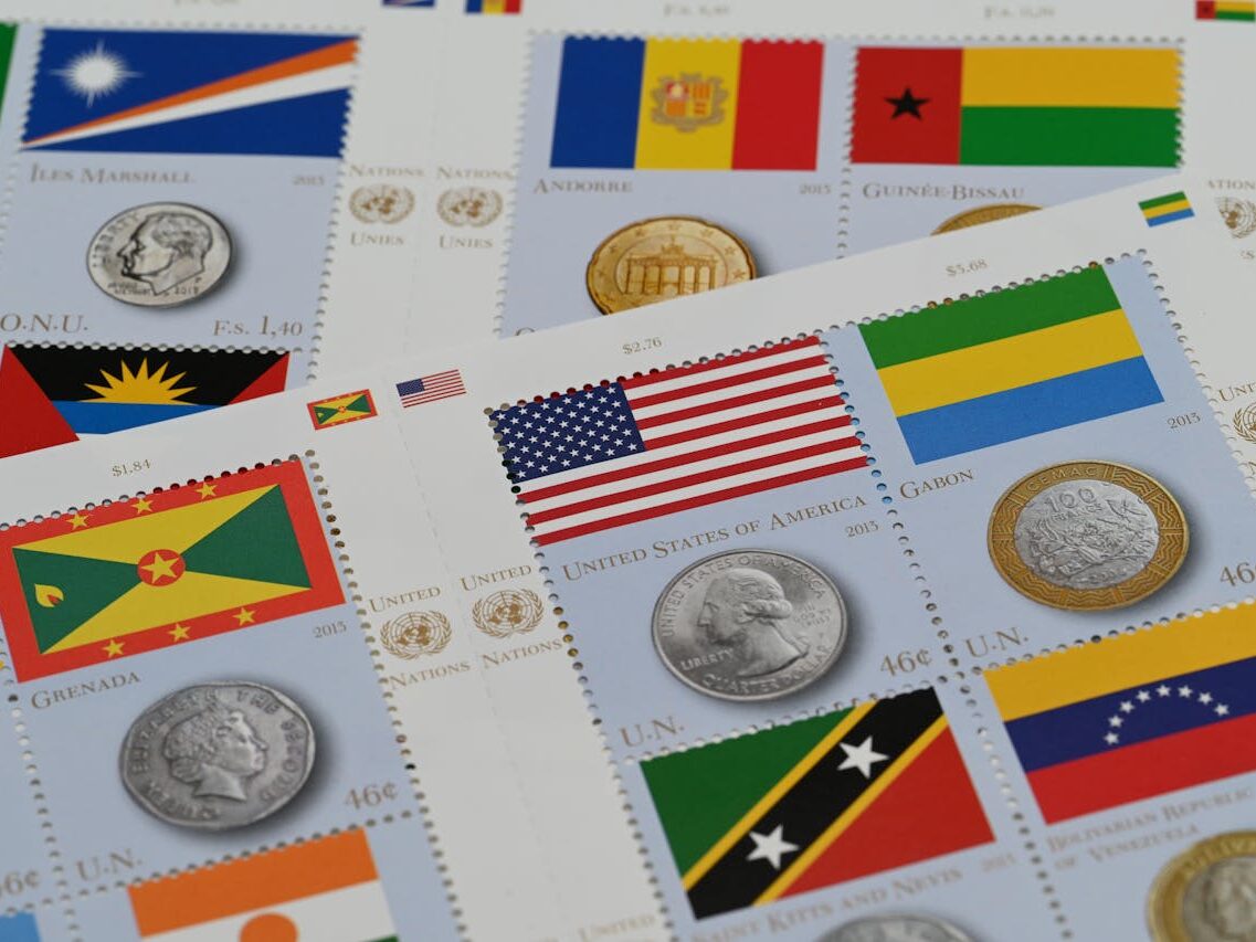 stamps and coins