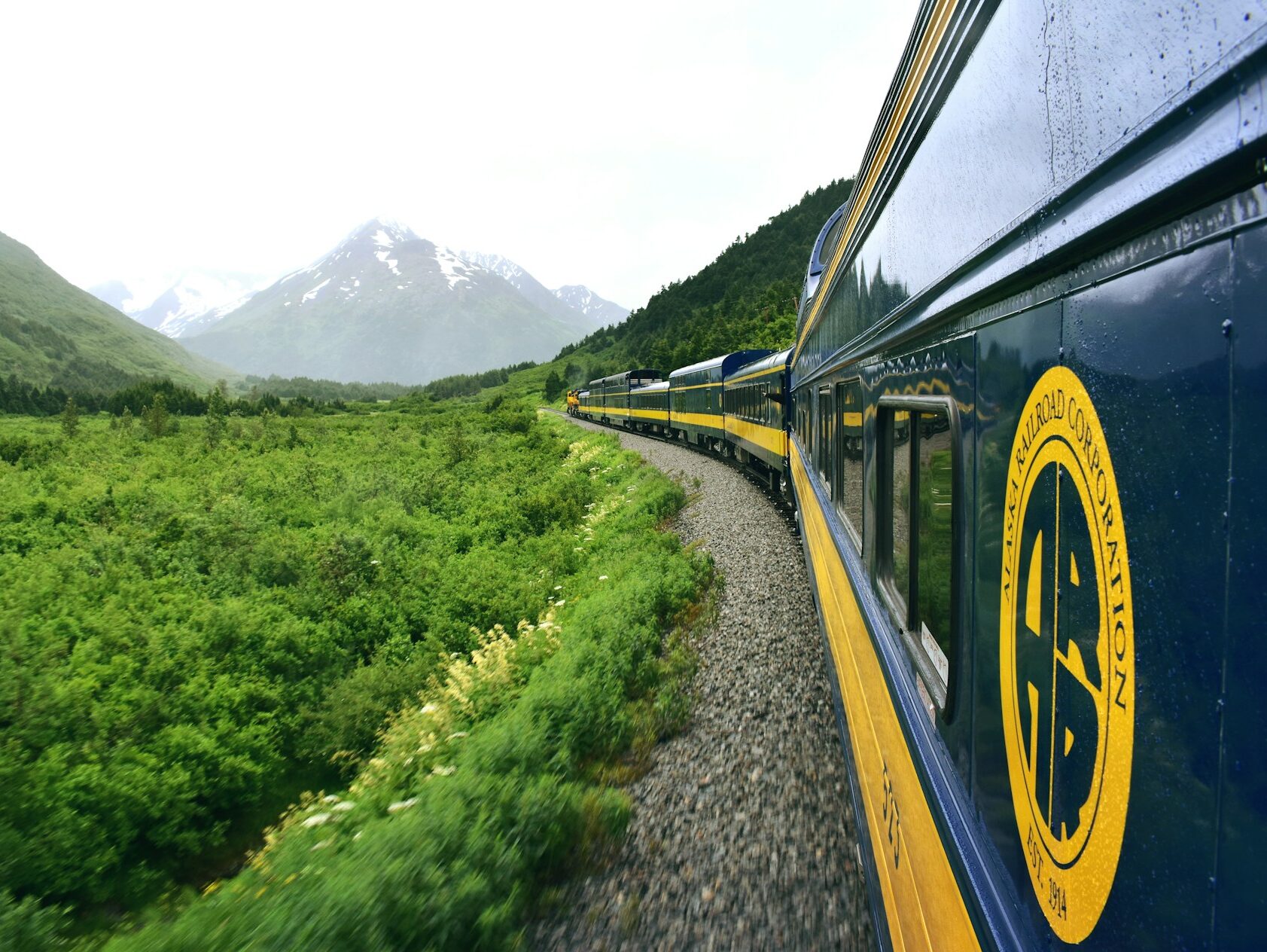 train near mountains