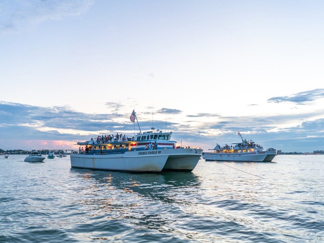 two yachts floating