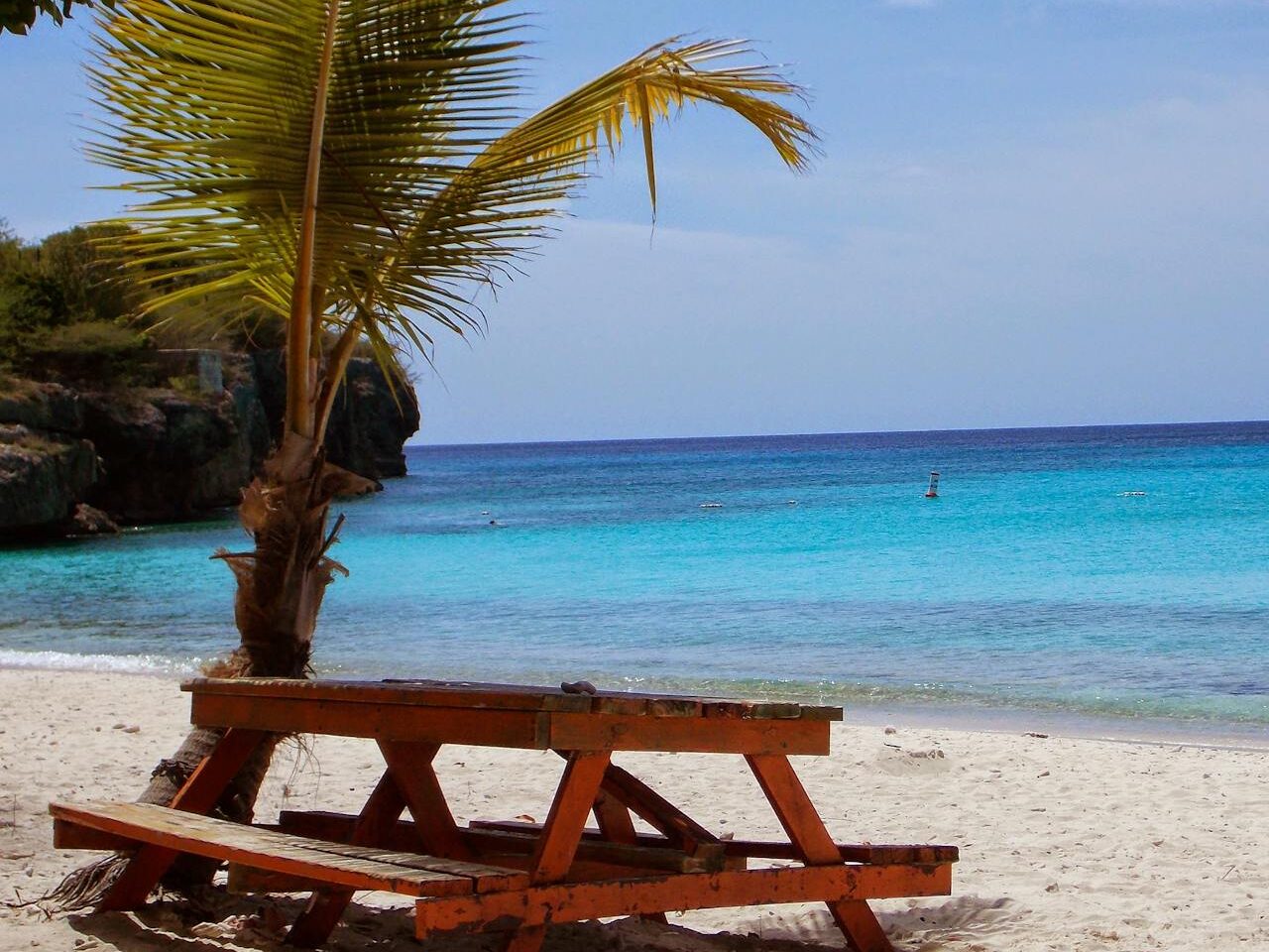wooden bench near sea